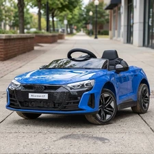 Детский электромобиль M 4938EBLR-4 синий Audi с кожаным сиденьем